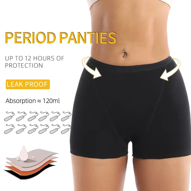 Culottes menstruelles à flux lourd pour femmes 4 couches en coton anti-fuite sous-vêtements d'époque sous-vêtements absorbants pour incontinence nocturne 230617