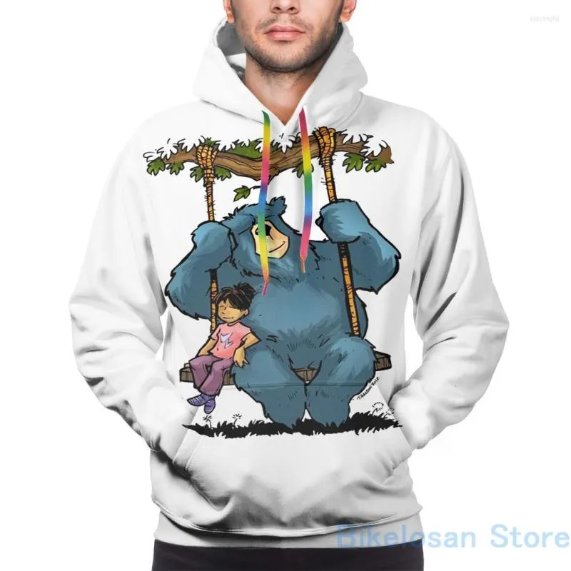 Erkek Hoodies Mens Sweatshirt Kadınlar İçin Sweatshirt Papa Ayı ile Komik Hangin Baskı Baskı Gündelik Hoodie Streatwear