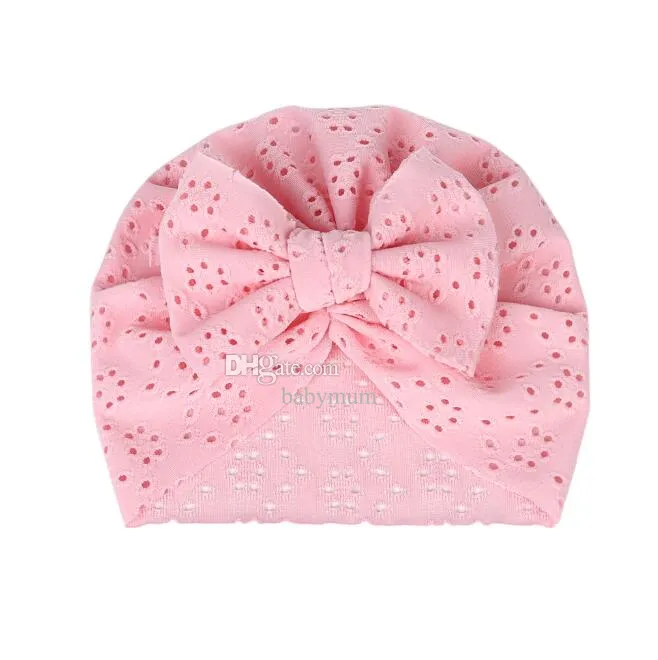 Bonnet d'été pour bébé Bonnet respirant en coton doux Bowknot Bandeaux tout-petits enveloppe Turban Anti UV bandeau de protection Accessoires