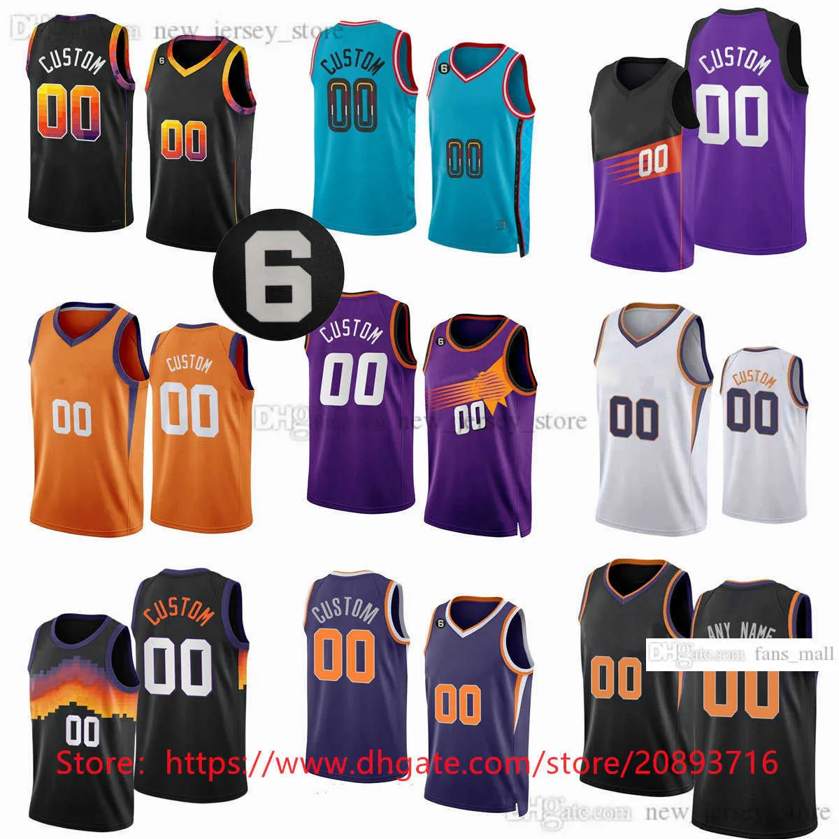 Op maat gemaakte basketbalshirts voor het nieuwe seizoen 2022-23 20 Dario Saric 15 Cameron Payne 2 Josh Okogie 14 Landry Shamet 11 Jock Landale 12 Ish