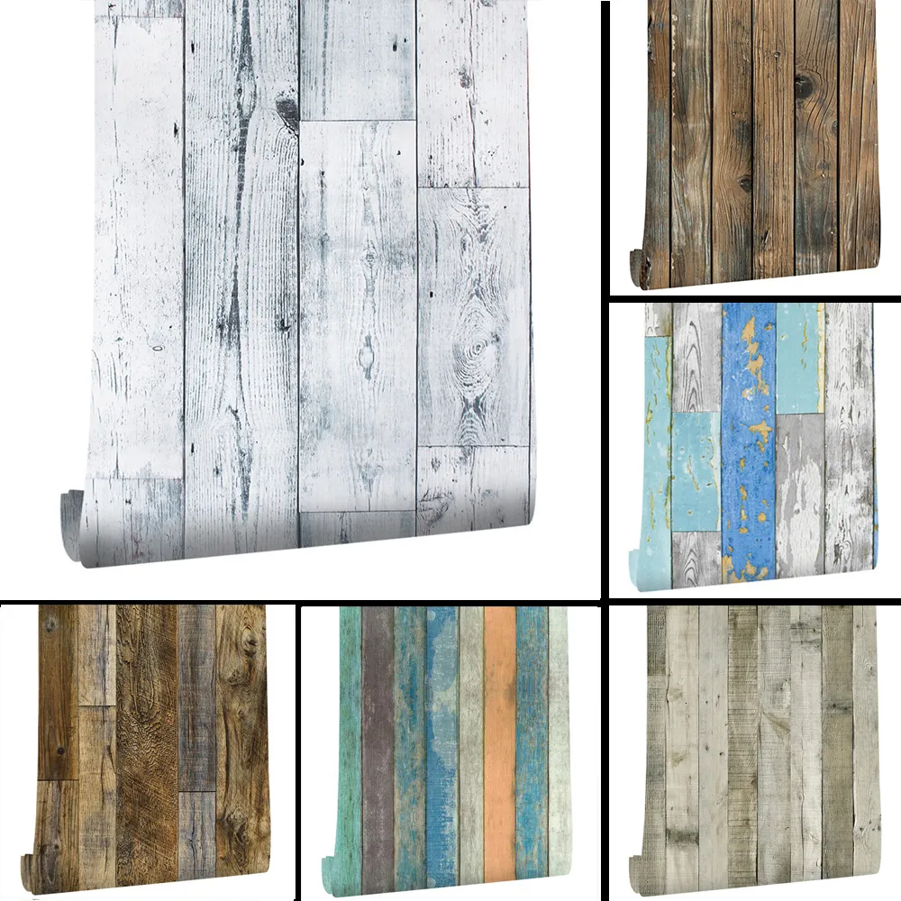 Wooden Vinyl Wallpaper Roll With Self Adhesive Grain For Kitchen