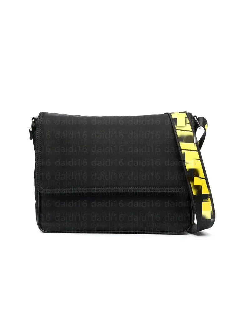 Nuevo bolso de hombro para hombre con estampado de letras, cinturón de lona amarillo, bolso de pecho, bolsos de cintura, bandolera multiusos, bandolera con rayas para cámara