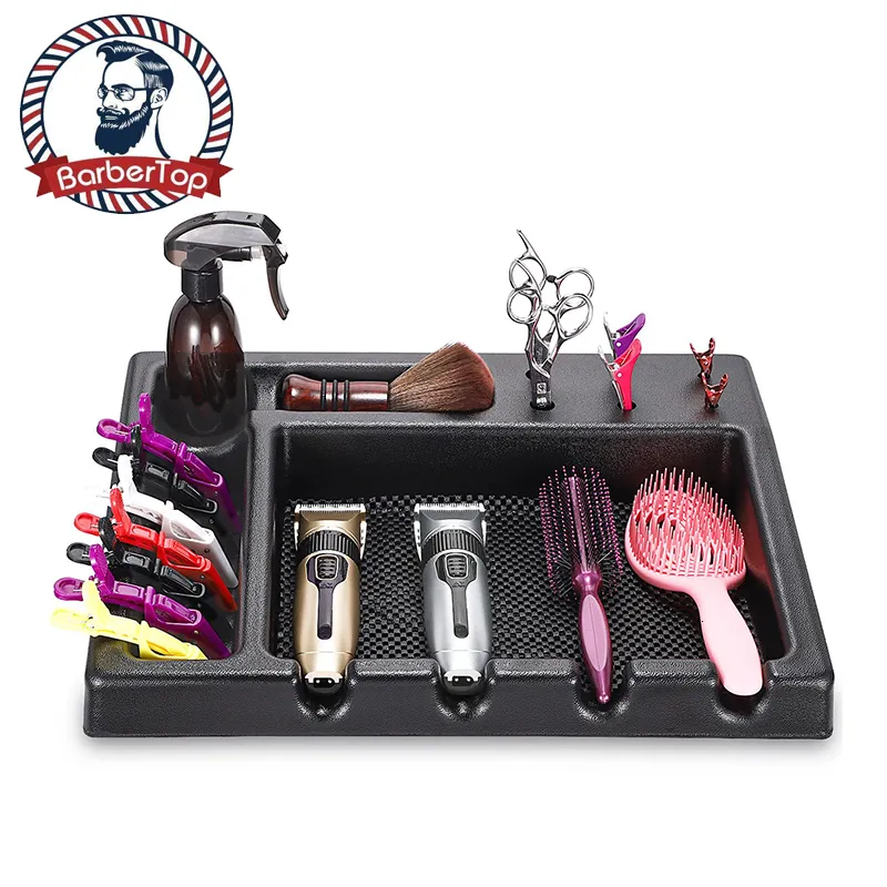 Other Hair Cares Salon Tool Tray Accessories Storage Box Barber Comb Rack Haircutting Kit Beard Trimmer Hairdressing Electric Clipper Holder 230616