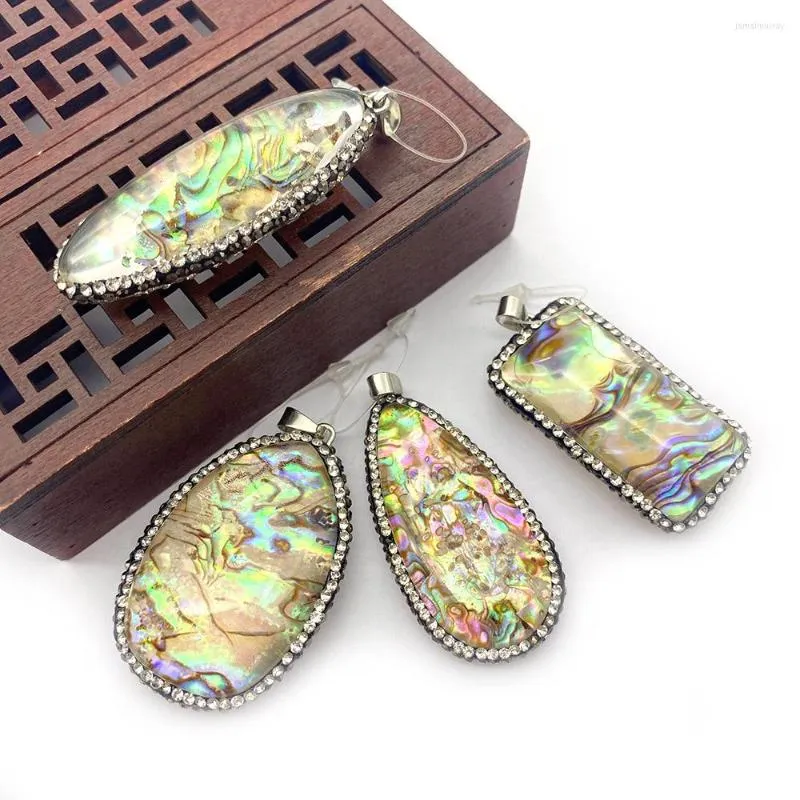Hänge halsband 1pc naturlig abalon skal pärla ensidig diy gåva smycken gör tillbehör halsband örhängen