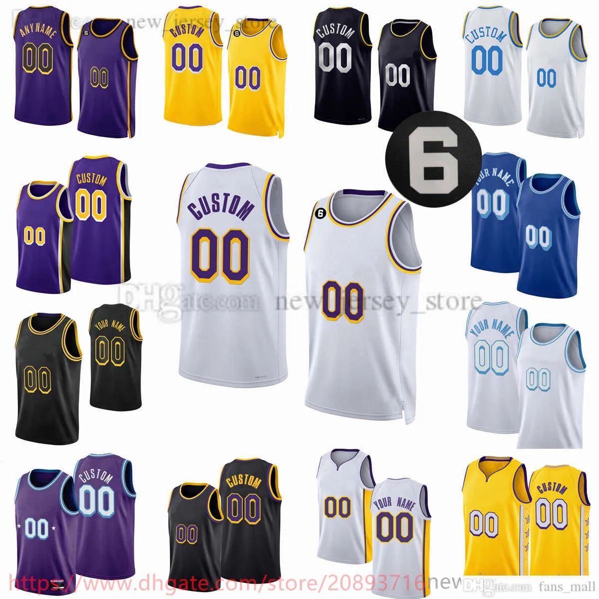 맞춤형 새 시즌 인쇄 농구 저지 8 Jarred Vanderbilt Cole Swider Max Christie Lonnie Walker IV Thomas Bryant Scotty Pippen Jr. Jerseys 6 Patch