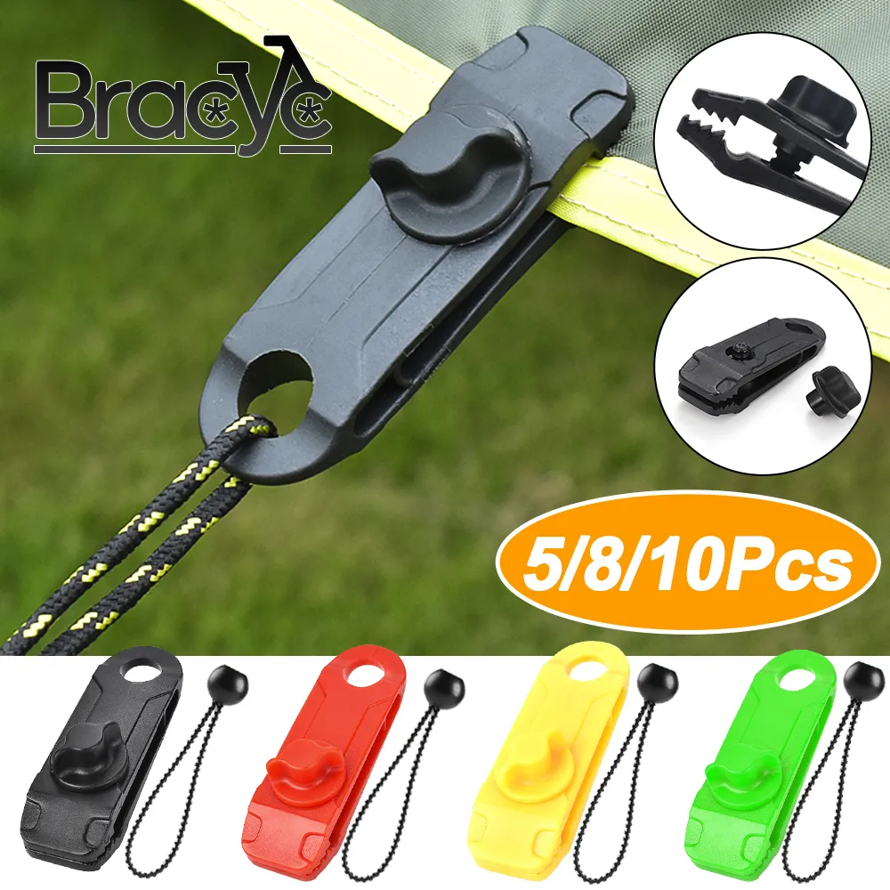 Outdoor Gadgets 5810PCS Tent Canopy Clip Wind Rope Reusable Clamps Awning Tarpaulin Buckle Camping Mountaineering Shelters Accessories 230617