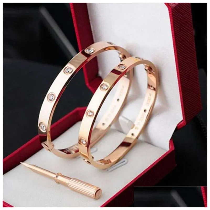 high end screwdriver love bracelt luxury fashion unisex cuff bracelet 316l stainless steel plated 18k gold jewelry womens and mens designer bracelet men