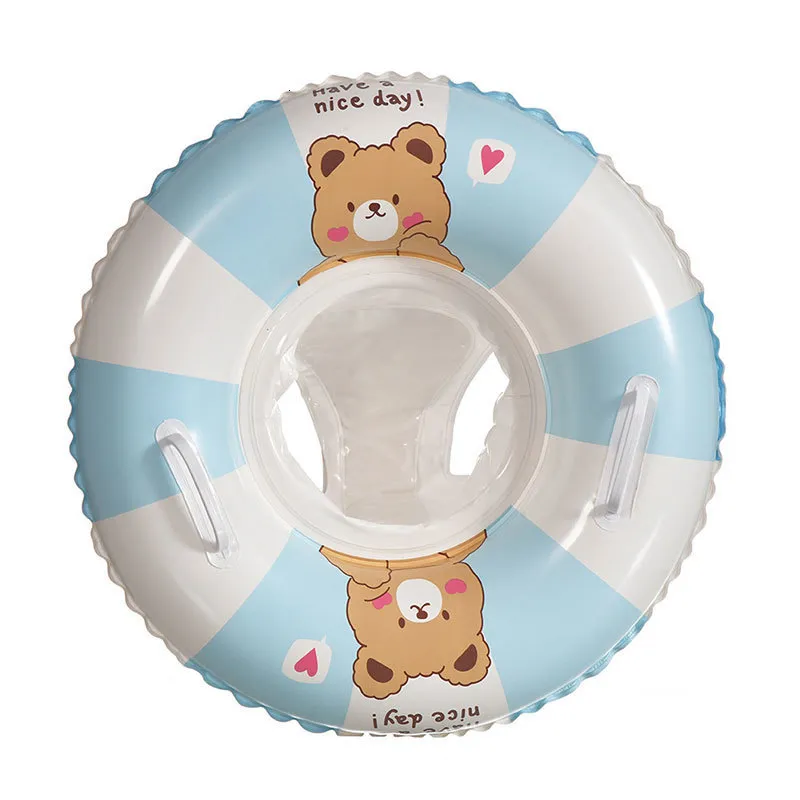 Tubi galleggianti gonfiabili Anello da nuoto gonfiabile per bambini Modello di orso adorabile Sedile da bagno per bambini con manico Sedile galleggiante da nuoto per piscina per bambini Giocattolo acquatico 230616