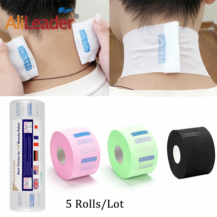 Other Hair Cares Leeons 5 Roll/Lot Neck Ruffle Roll Paper Professional Hair Cutting Salon Disposable Hairdressing Collar Accessory Necks Covering 230616