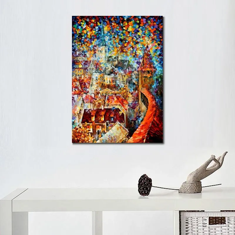 Contemporary Abstract Canvas Art The Dream That Never End Handmade Landscape Oil Painting Living Room Wall Decor