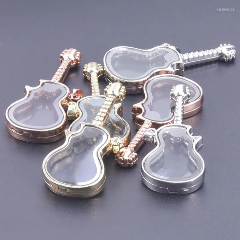 Pendant Necklaces 1Pc Personalized Music Guitar Screw Glass Living Po Relicario Colgantes Hanamade Memory Floating Medaillon Wholesale