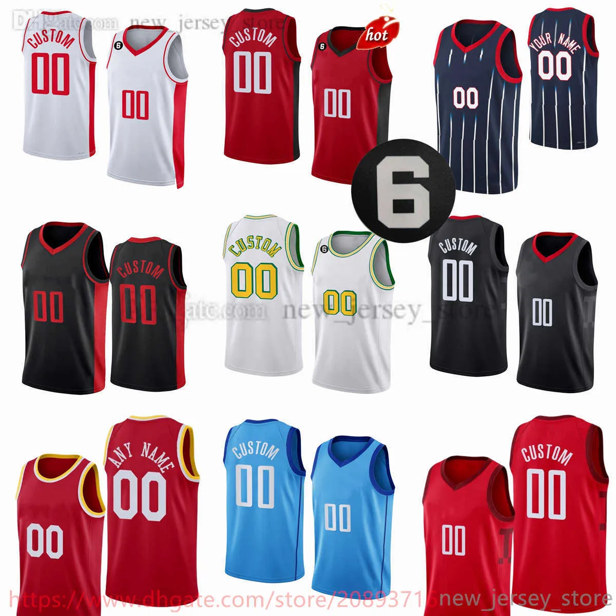 Custom Printed New Basketball Jersey 1 Jabari Smith Jr. Jalen Green Tari Eason Alperen Sengun Usman Garuba Josh Christopher Kevin Porter Jr. Jerseys 6 patch