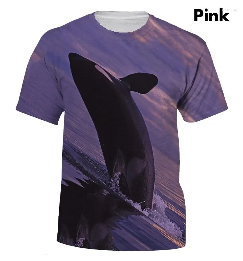 T-shirts pour hommes Mode Ocean Killer Whale Impression 3D T-shirt à manches courtes pour hommes XS-5XL