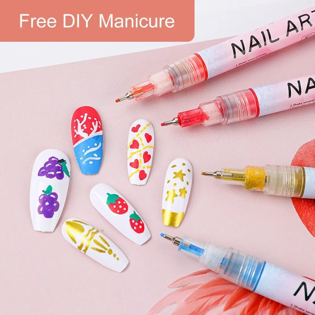 Nail Brushes 12Pcs Useful Nail Art Pens Comfortable Grip Portable Painting Liner Pens Nail Art Drawing Painting Pen Liners Beauty Tool 230616