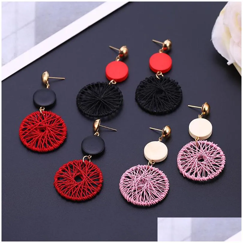 Charme Géométrique Alliage Poli Boucles D'oreilles Femmes Boho Mode Brossé Dangle Grande Déclaration En Métal Boucle D'oreille Ronde En Forme De Coeur Or Dhnt3