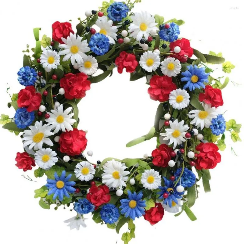 Dekorative Blumen, künstlicher Kranz, Unabhängigkeitstag, Veteranen, Haustür, Blumendurchmesser: 40 cm, 4. Juli, patriotische Dekoration