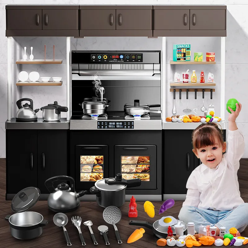 Deluxe Kids Kitchen Spielset mit leichten Soundeffekten realistische Spruhfunktion Kochspielzeugset fur Kindergeburtstag Geschenke