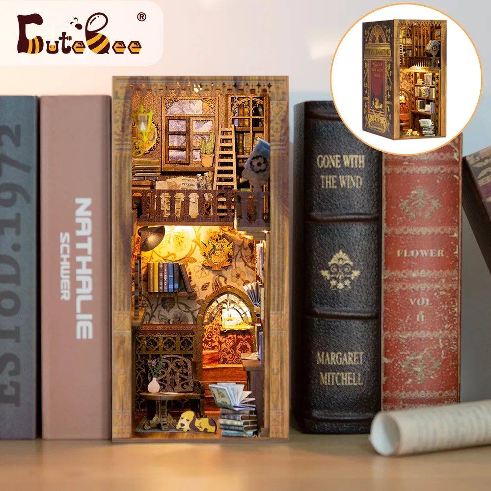 Diy Book Nook Kit Librairie Éternelle Miniature Dollhouse Book