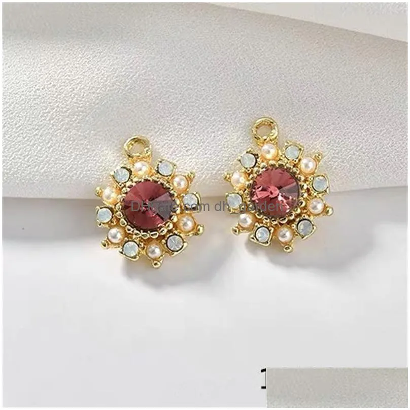 Encantos Estilo 30 Unids / lote Color Cristal Rhineston Núcleo Geometría Óvalos / Corazones Forma Aleación Flotante Medallón Diy Accesorio de joyería Dr Dhgarden Dhjec