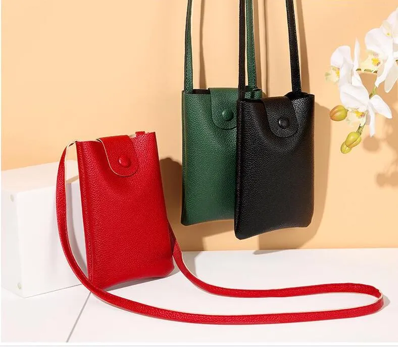 Carteira de Couro Feminina Celular Bolsa Transversal Moda Moda Moda Bolsa Porta Cartão Bolsas de Ombro