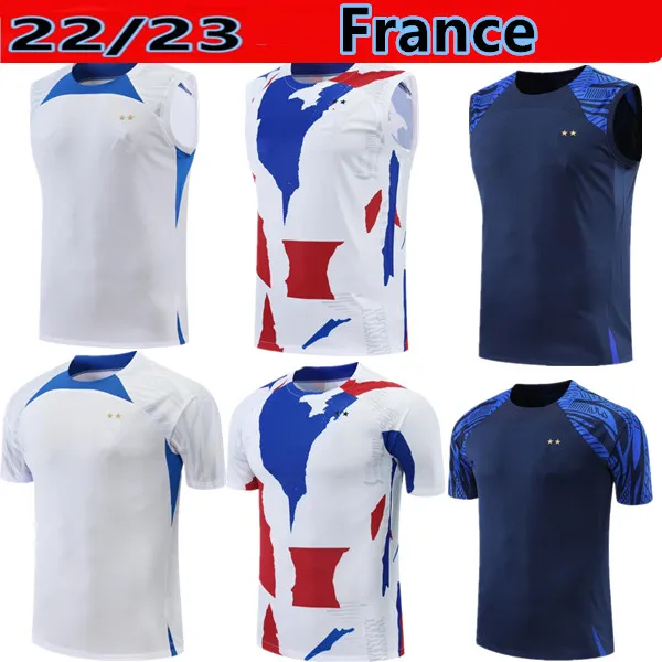 22 2023 Maglie da calcio in pista francese fra nce benzazema mbappe equipes 22/23 da allenamento da calcio a maniche corte chandal de futbol sweet sweater sopravvivenza