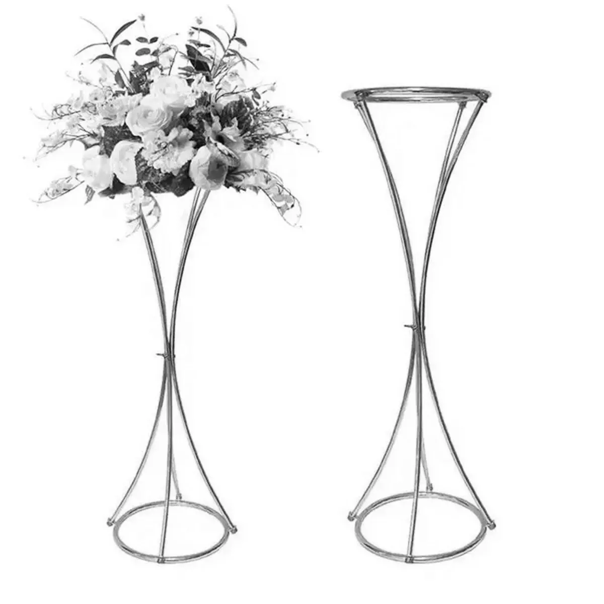 Jarrones Negro 2 Soportes De Flores De Boda De 31.5 Pulgadas De Alto,  Columna De Jarrón De Metal, Soportes De Centro De Mesa Geométricos, Estante  De Exhibición Floral Rectangular Dorado Para Recepción, image size:1200x1200