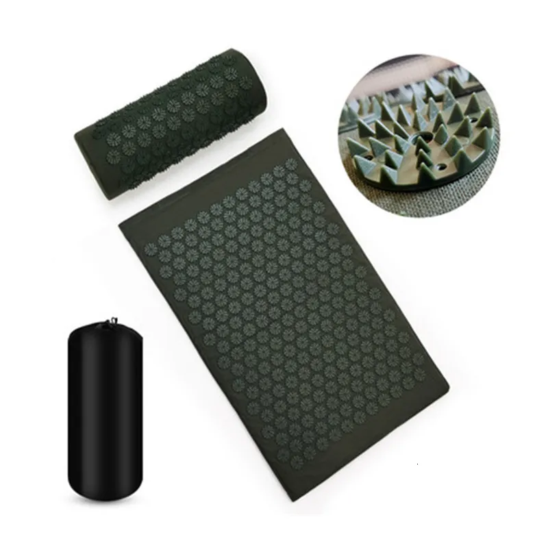 Yogamatten Massagegerät Yogamattenkissen Akupressur-Massagemattensets Spike Fitness Yoga Pilates Linderung von Stress Rückenschmerzen Applikator kuznetsov 230617