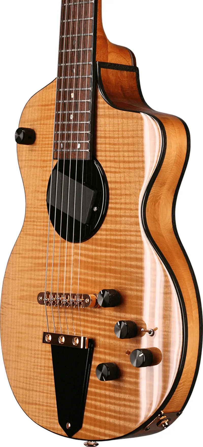 Turner Model 1-C-LB Lindsey Buckingham Natural Flame Maple Top Back Semi Hollow Chitarra elettrica Corpo in mogano, Lamination Heel Cap, Dot Inlay Gotohs Tuners