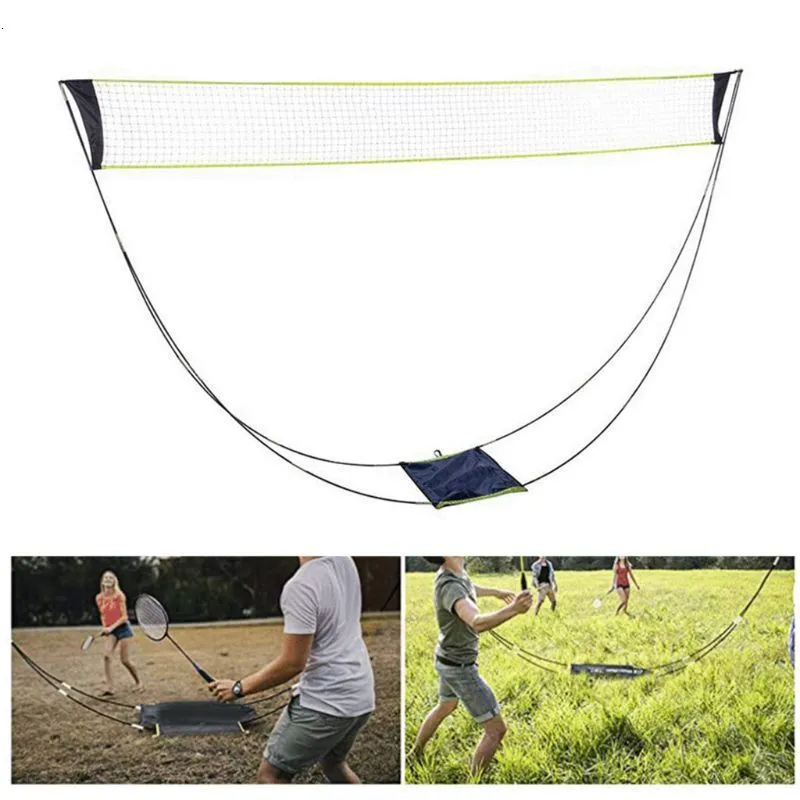 Badminton Shuttlecocks Portable Net med Stand Carry Bag Folding Volleyball Tennis Easy Setup For OutdoorIndoor 230616