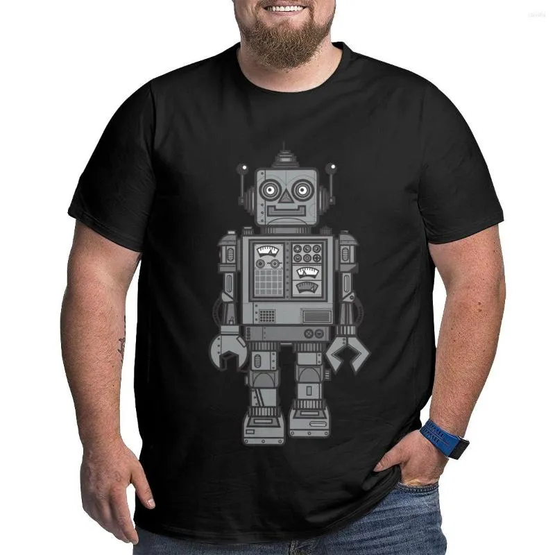 Herrtankstoppar vintage robot t-shirt stor höjd koreanska modemän klädningar