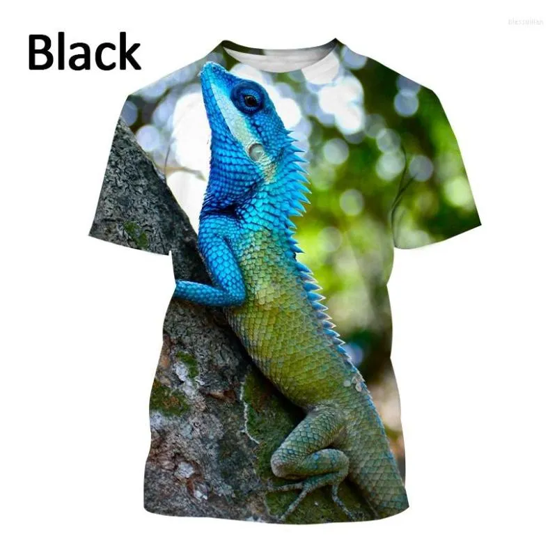 Męskie koszule 2023 Casual Short-Sleeved Shirt Fashion Cool Cold-Blooded Animal Harajukie Style Top