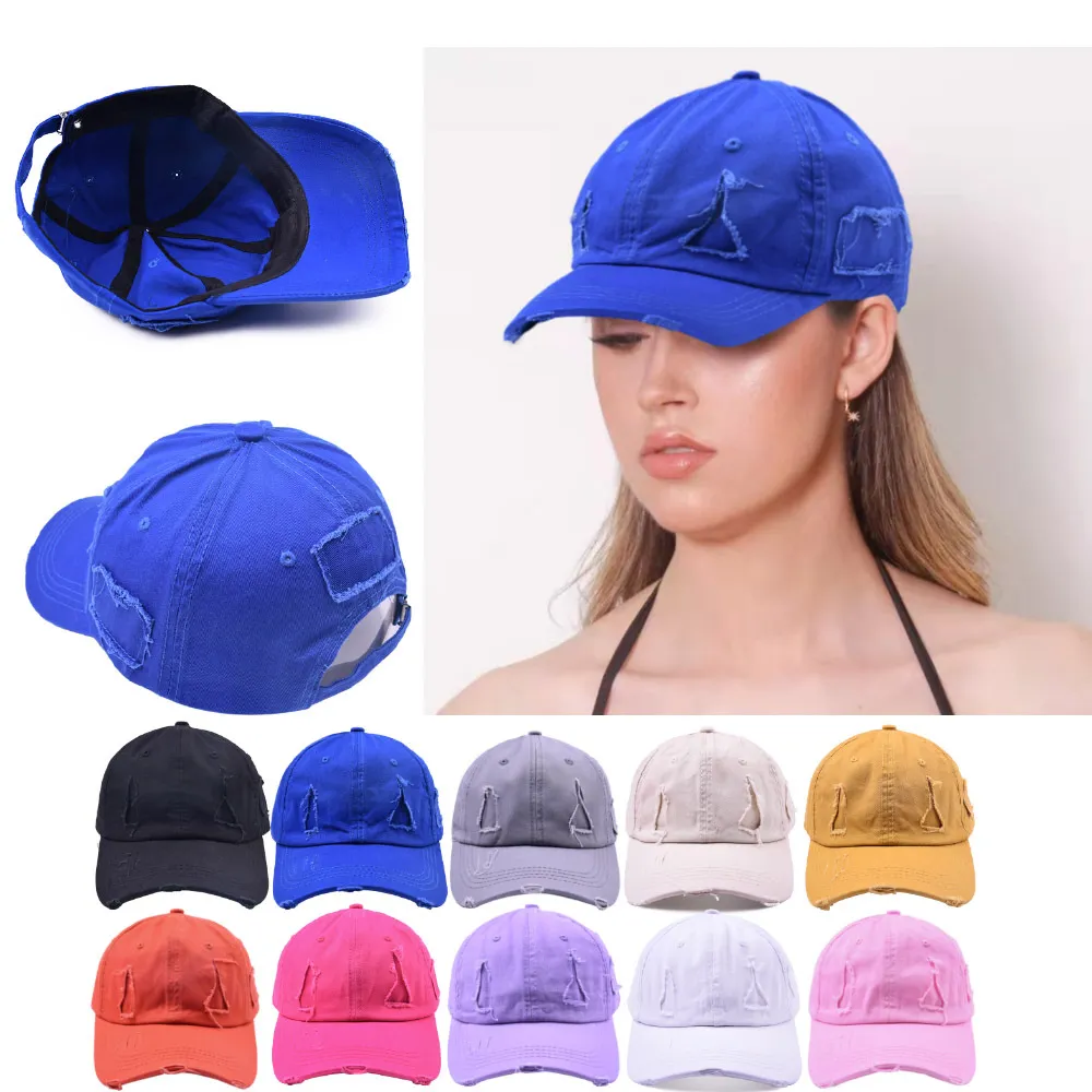 Baseball Caps Vintage Horn Ponytail Cap Female Outdoor Sports Hats Casquette Hip Hop Dad Summer Sunscreen Snapback Cap Beach Travel Visor Fashion Headgear BC817