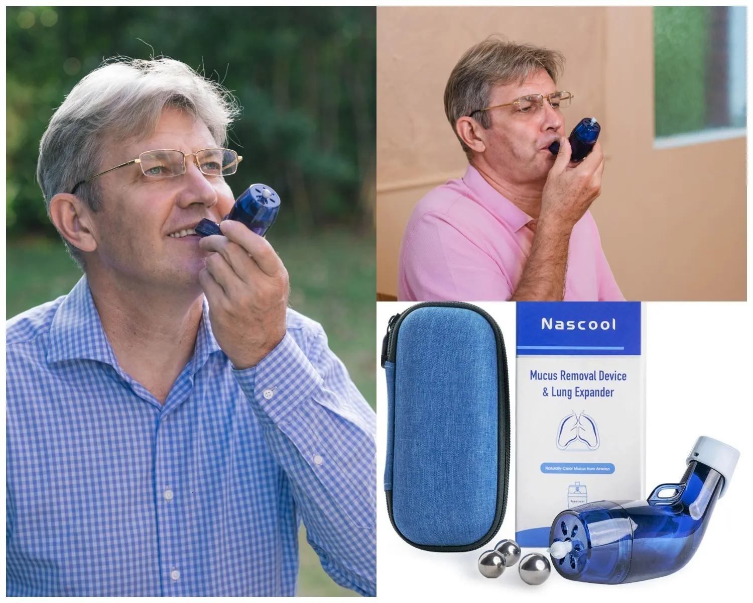 Nascool Mucus Removal Device with Travel Case, Lung expander and Mucus  extractor device for the treatment of COPD, Asthma, Bronchitis, Cystic  Fibrosis, Smoker Relief