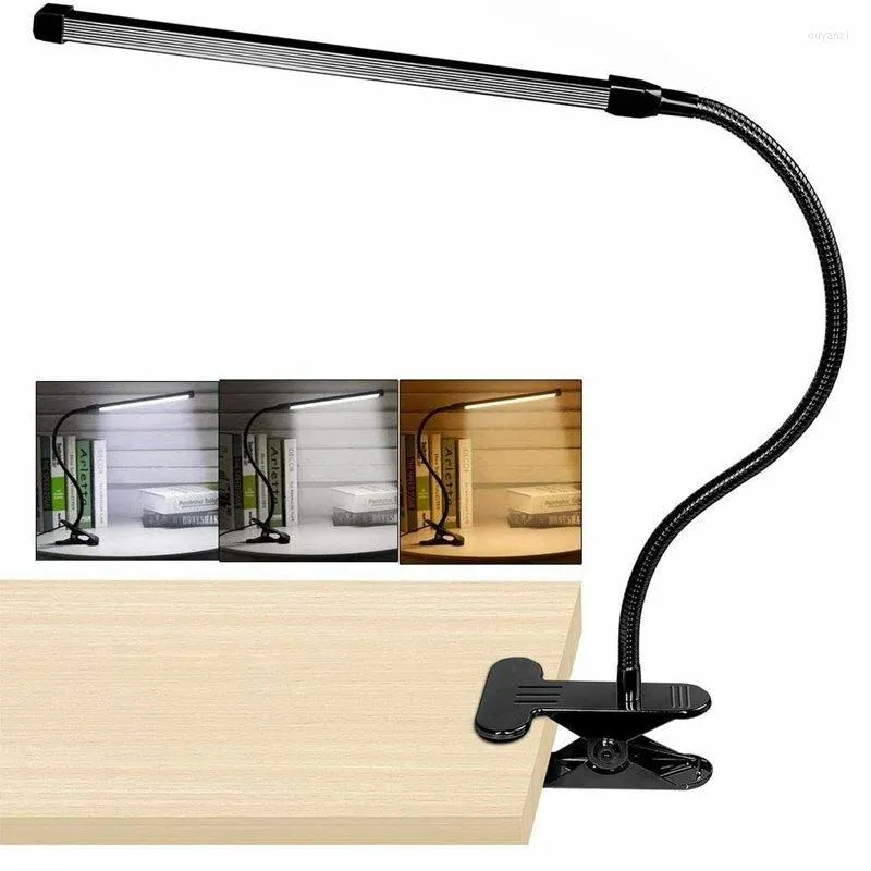 Bordslampor LED -lampan USB Desk Bedside Reading Book Dimable Light
