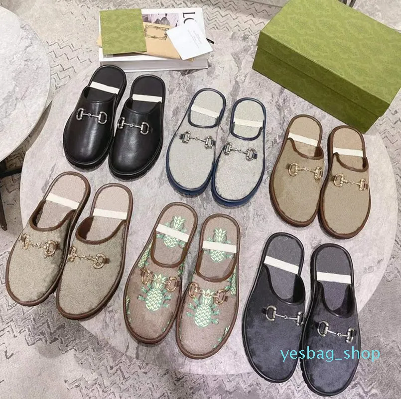 Heren Slipper Dames Designer Muilezels Slides Platte Muilezels Zwart Bruin Casual Schoenen Mode Vintage Loafers Zomer Flip Flops