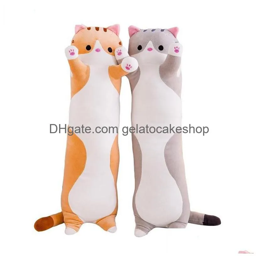 Cushion/Decorative Pillow Fashion Cute Cat Sleep Long Plush To Send Children Knee Almofada Coussin Birthday Gift Cojines Decorativos Dh3Tb