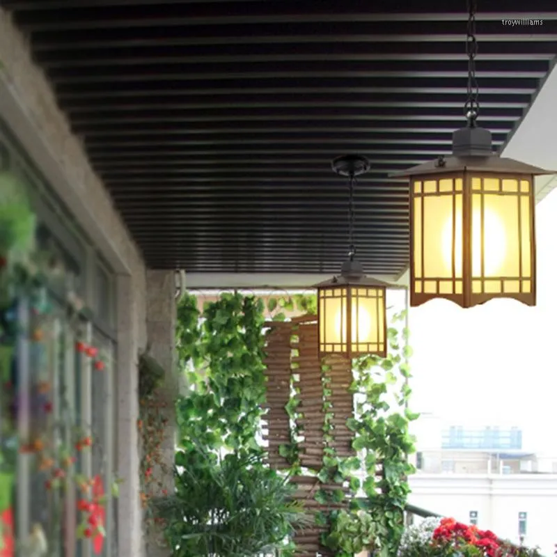 Lampade a sospensione Lampadario da esterno impermeabile in stile cinese Lampada da giardino in cortile con terrazza in stile vintage
