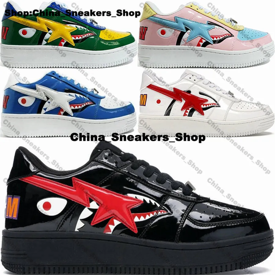 シューズメンズスニーカー女性サメサイズ13 A VASHING APE BAPESTA LOW CASUAL US 13デザイナーホワイトランニングトレーナーZapatillas EUR 47 US13 KID US 12プラットフォームUS12スケート