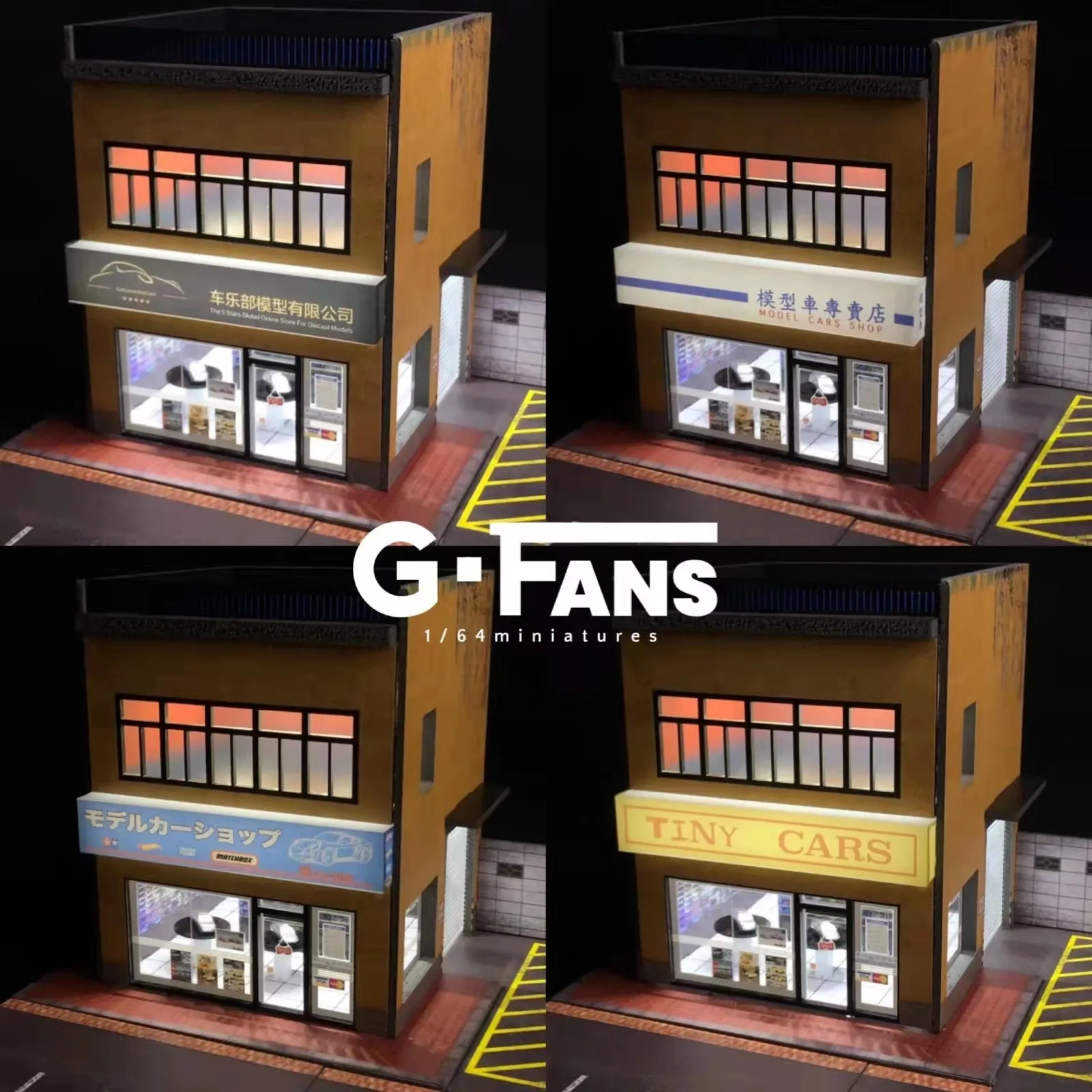 3D Puzzles 1 64 G FANS Car Garage Diorama Model With LED