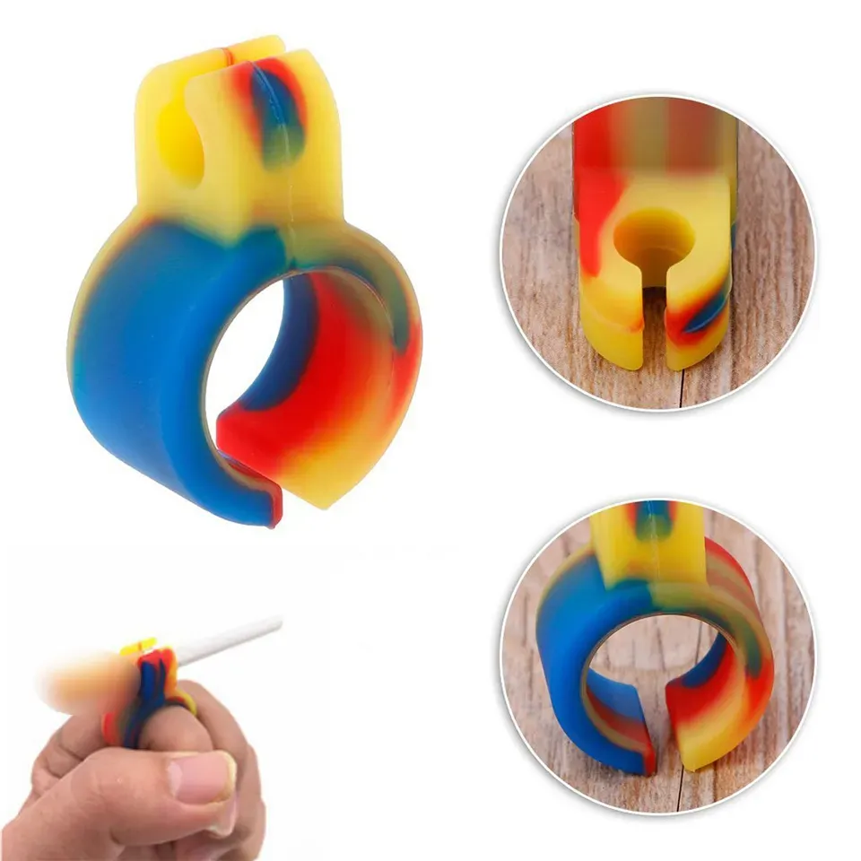 Silicone Smoking Cigarette Holder Blunt Joint Finger Ring Regular Size