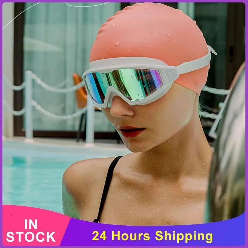 Goggles Summer Swimming Glasses Anti-dimma HD Stor ram Swim Goggles Justering Huvudband Ridning Ski Praktiska vattensporter Glasögon 230616