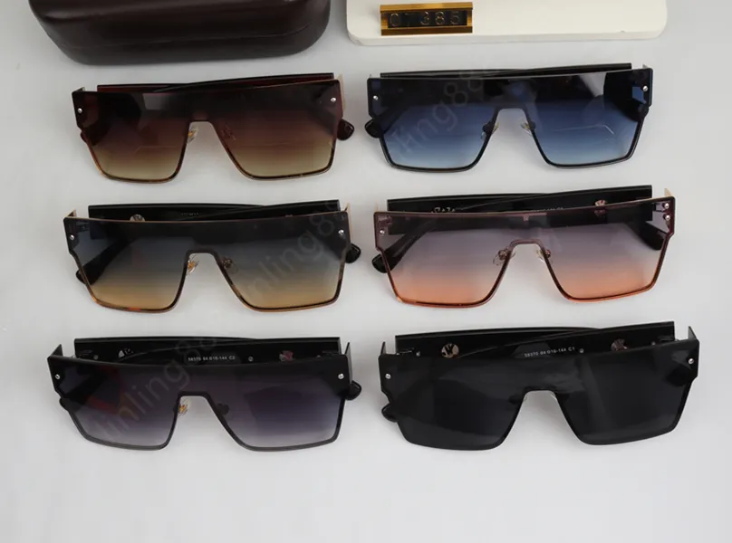 gafas de sol de diseñador para hombre mujer Negro Gris oscuro Gafas de sol para hombre Gafas unisex Playa Gafas de sol Marco cuadrado retro UV400 Calidad superior con caja