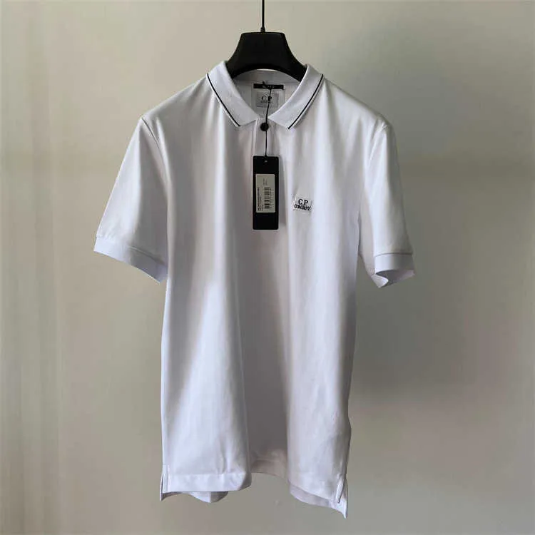 Camisa Cp 2023 Nova Polo Masculina Novo Verão Meninos Negócios Lazer Pérola Camisa Pólo de Algodão Jovem Estudante Moda Marca Pescoço Manga Curta Vestir 2xl