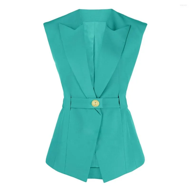 Dames Vesten S-XL Drie Kleuren Hoge Kwaliteit Mode Effen Mouwloze Revers Tailleband Past Goed Bij Commuter Stijl Dames Vest