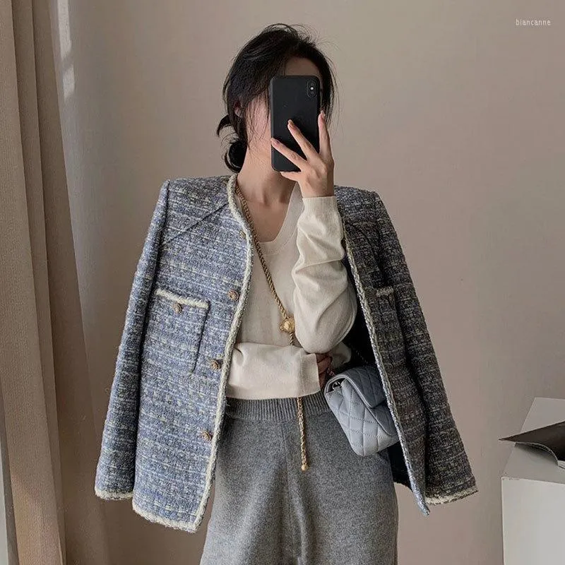 Giacche da donna Capispalla da donna Cappotto Desinger Giacca in tweed OfficeL Patchwork Splied Ins Elegant High Street Office Lady Vintage Business