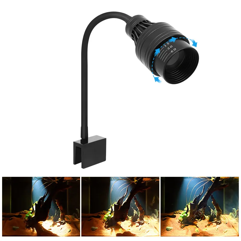 Adjustable Focus LED Gooseneck Aquarium Light For Fish Tanks, Plants