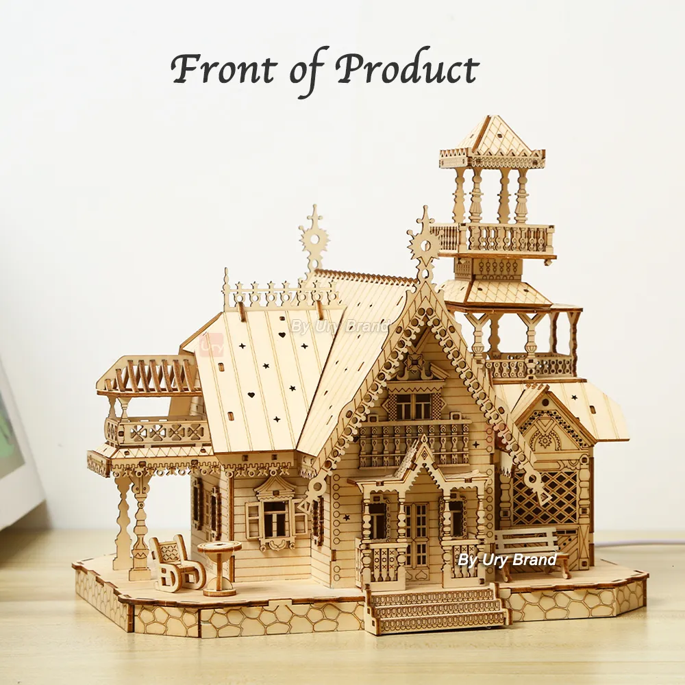 ジグソーパズル　QUEEN MARYS DOLLS HOUSE 木枠付き　完成品 子供用 3D パズル 木製ヴィラハウス ロイヤルキャッスル パズル LED