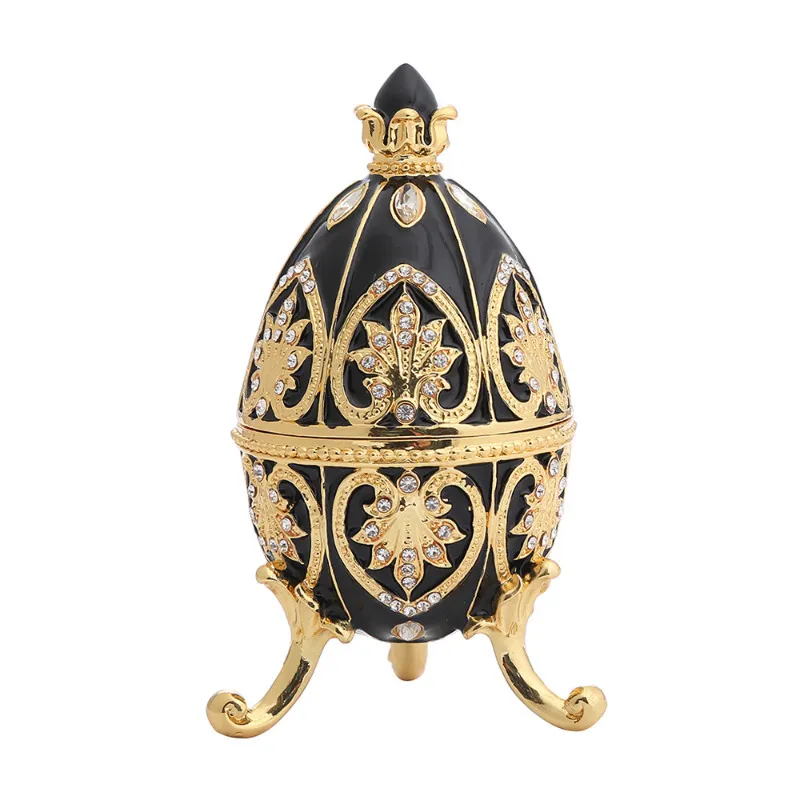 Decorative Objects Figurines European-style Electroplated Diamond Inlaid Metal Handicrafts Gift Ornaments Creative Easter Egg Bedroom Decorations 230616