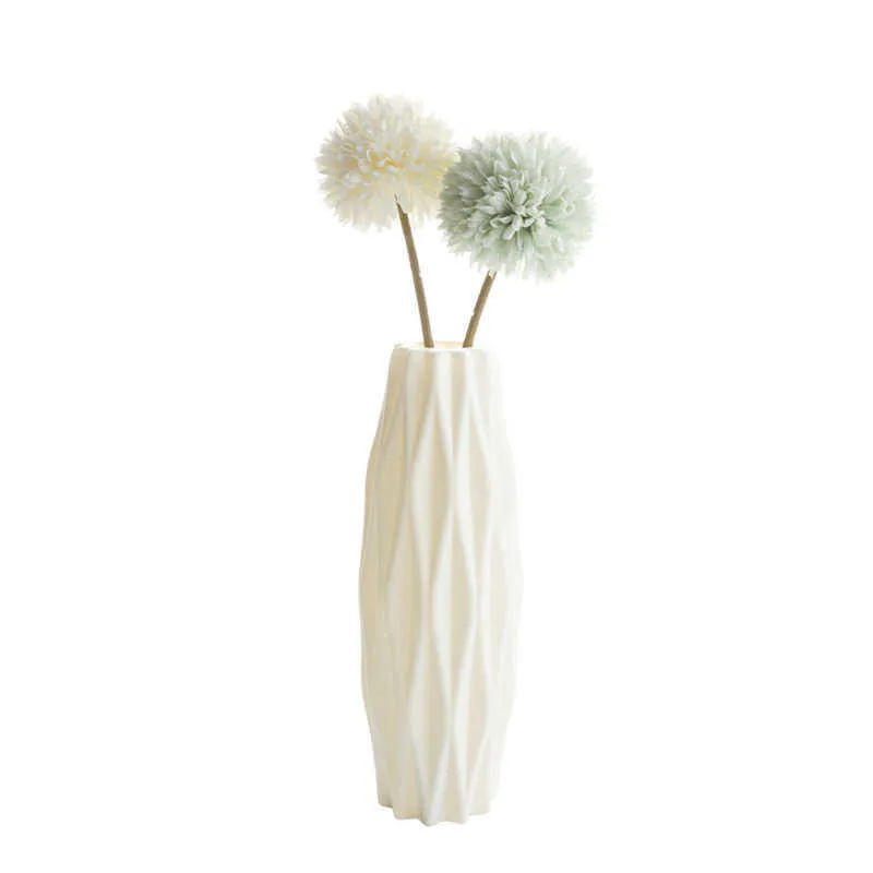 装飾用のドライフラワープラスチックホームホワイト模倣セラミック植木鉢植物バスケット北欧の結婚式の装飾ダイニングテーブルベッドルーム