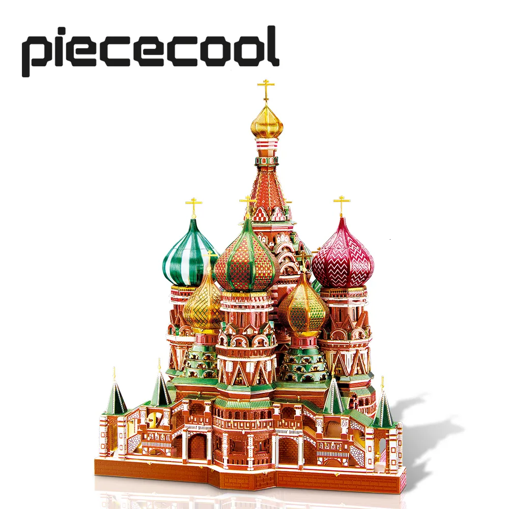 3D Bulmacalar Parçalı metal bulmaca Saint Basil'in Katedral Model Binası Kitleri Jigsaw Teen Diy Oyuncaklar 230616